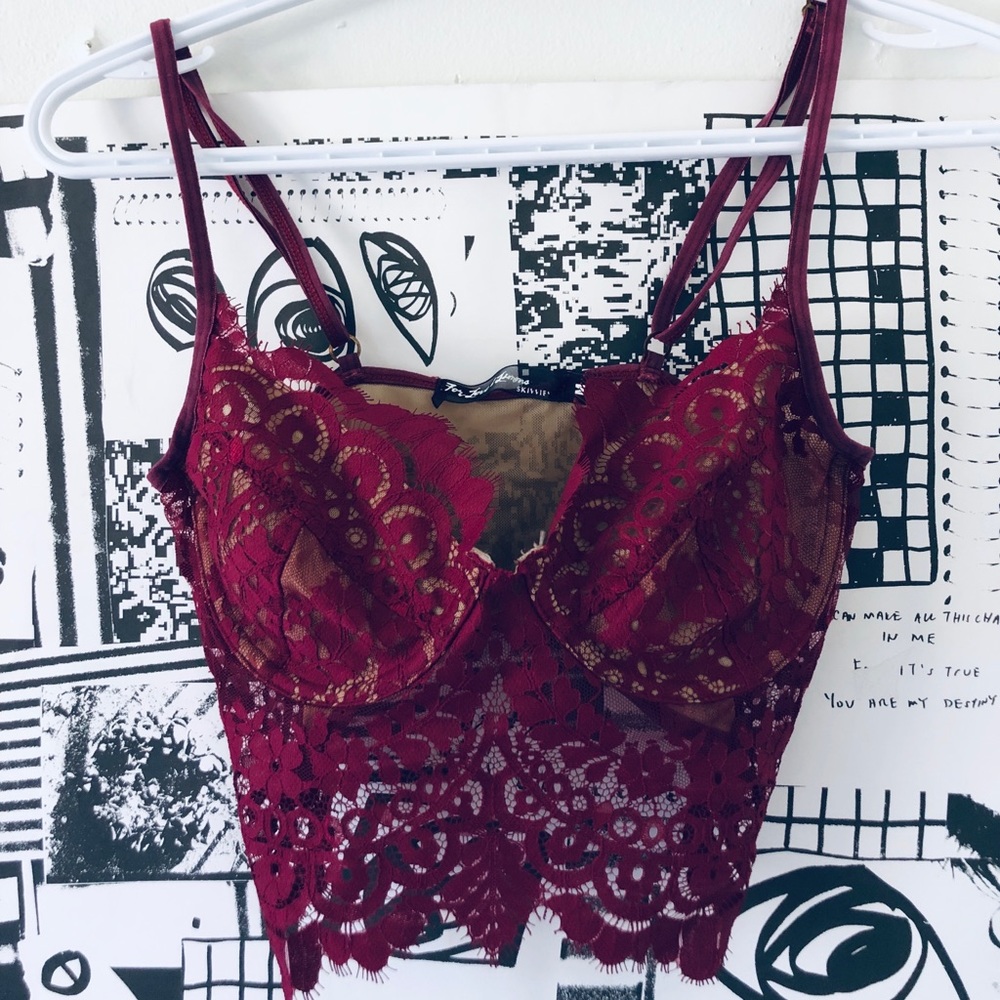 Wine red/burgundy lace bralette (bra)